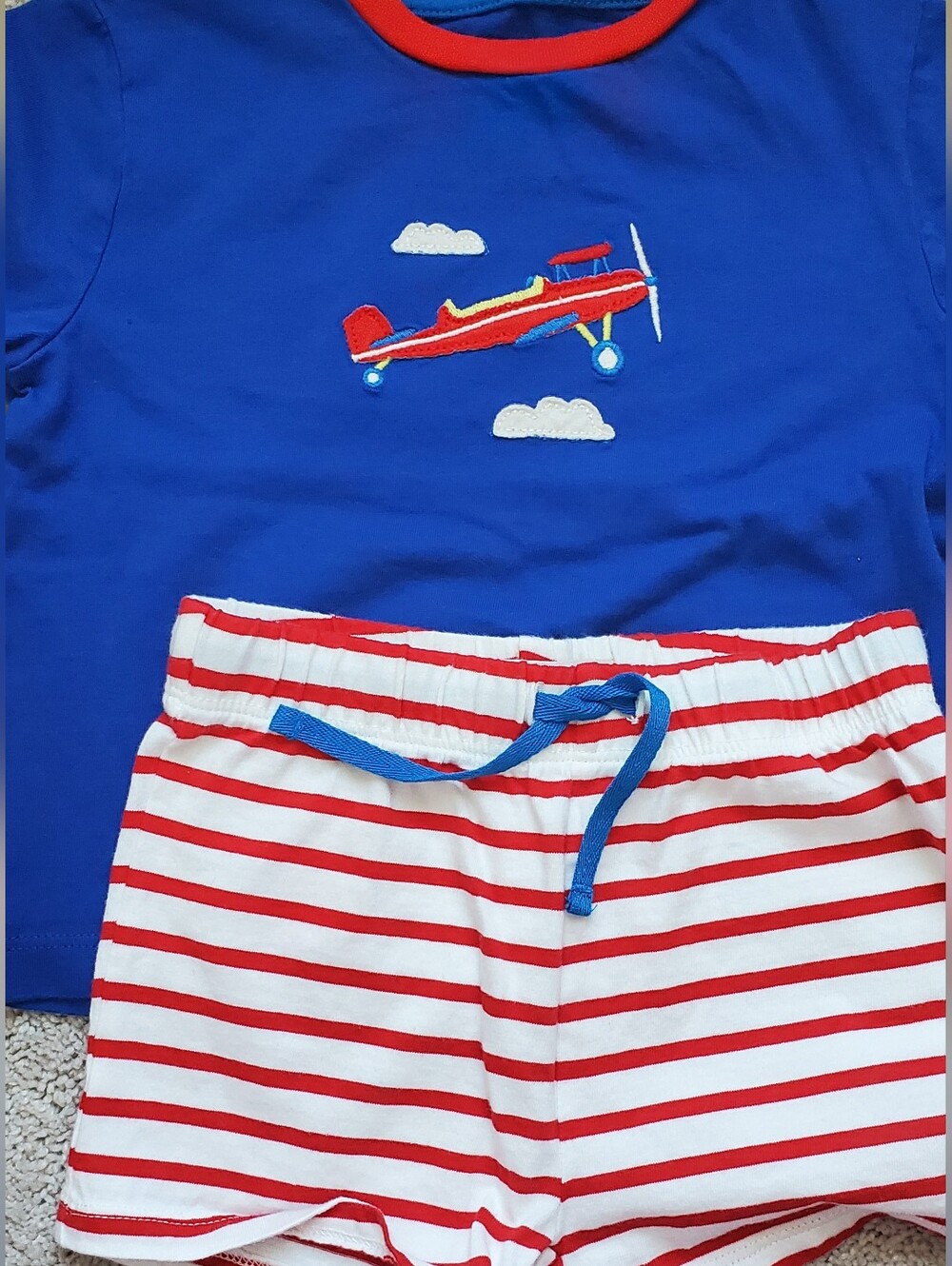 NWOT Mini Boden Airplane Print Set 18-24m